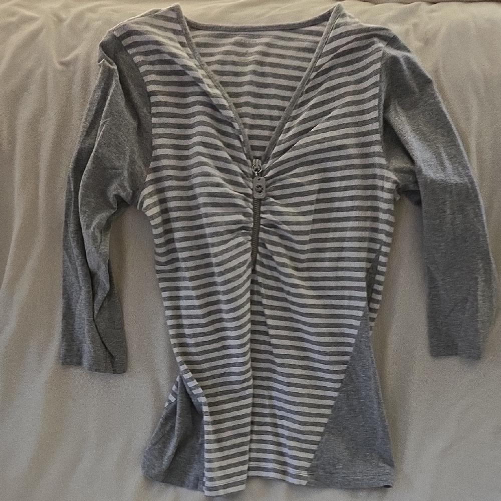 Gray Striped Women's Top